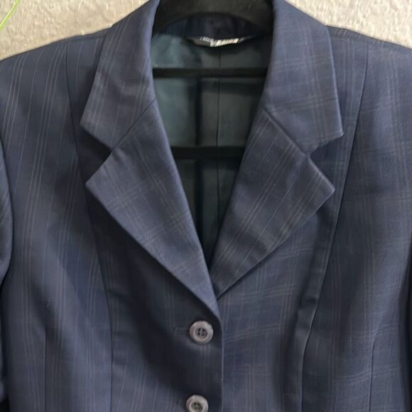 Grand Prix navy blue, horizontal and vertical lines size 14 slim youth - Picture 5 of 16